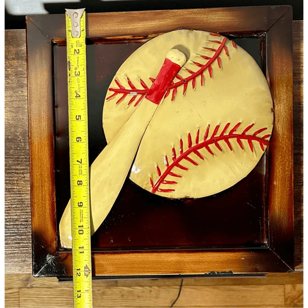 Children’ Room Metal Wall Art- Basketball & Baseball- 12.5”x12.5”
